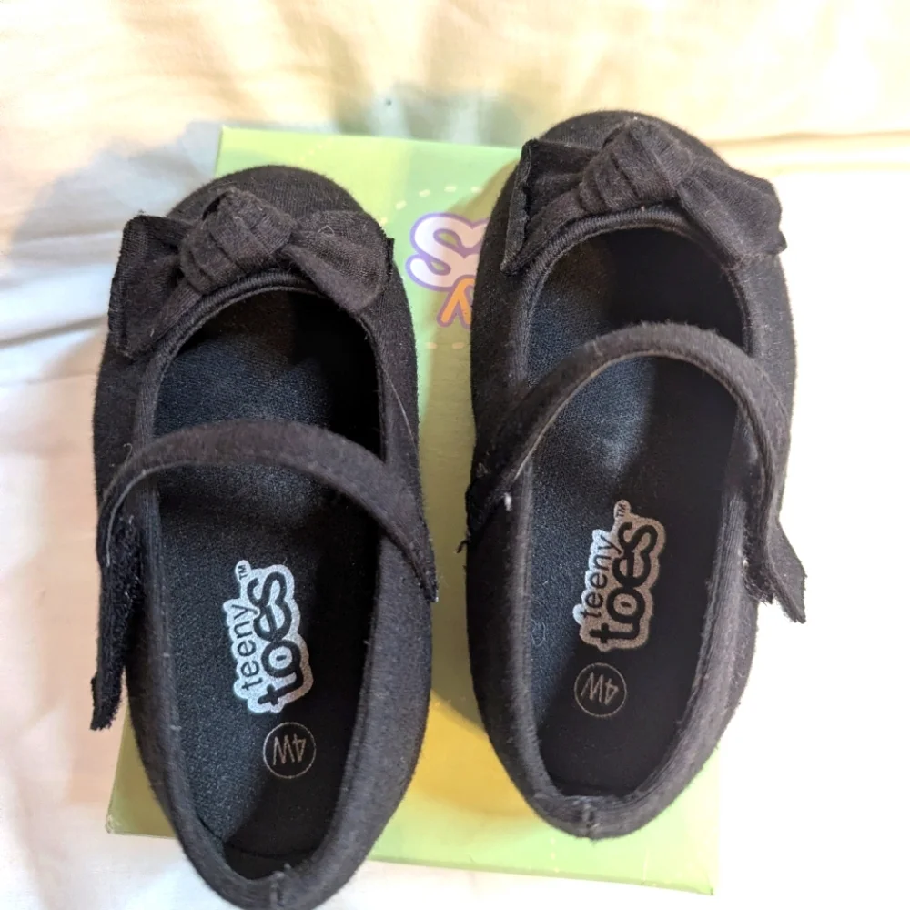 Teeny Toes Toddler Girls Black Dress Shoes Size 4W